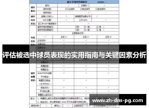 评估被选中球员表现的实用指南与关键因素分析